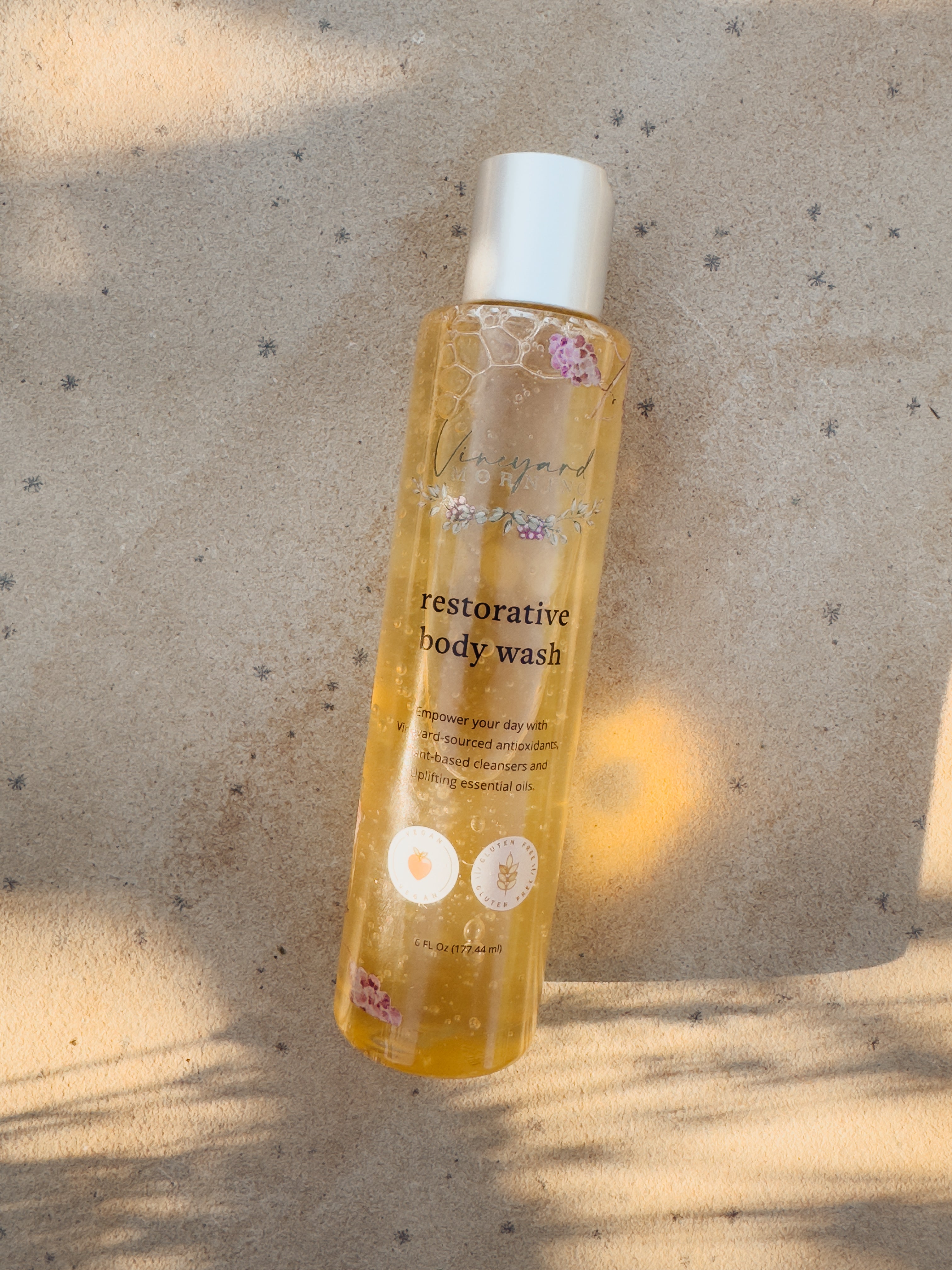 Body wash featuring vineyard skincare ingredients